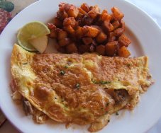 Main Street Omelet: Sausage, Goat Cheese and Fresh Vegetables